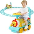 thumbnail image 1 of OLAKIDS Kids Ride On Train with Track, 6V Electric Toy with Lights and Sounds, Retractable Footrest, Under Seat Storage, Christmas Theme Battery Powered Gift for Toddlers Boys Girls, 1 of 9