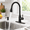 Black, variant on Matte Black Touchless Kitchen Faucet with Sensor and Soap Dispenser