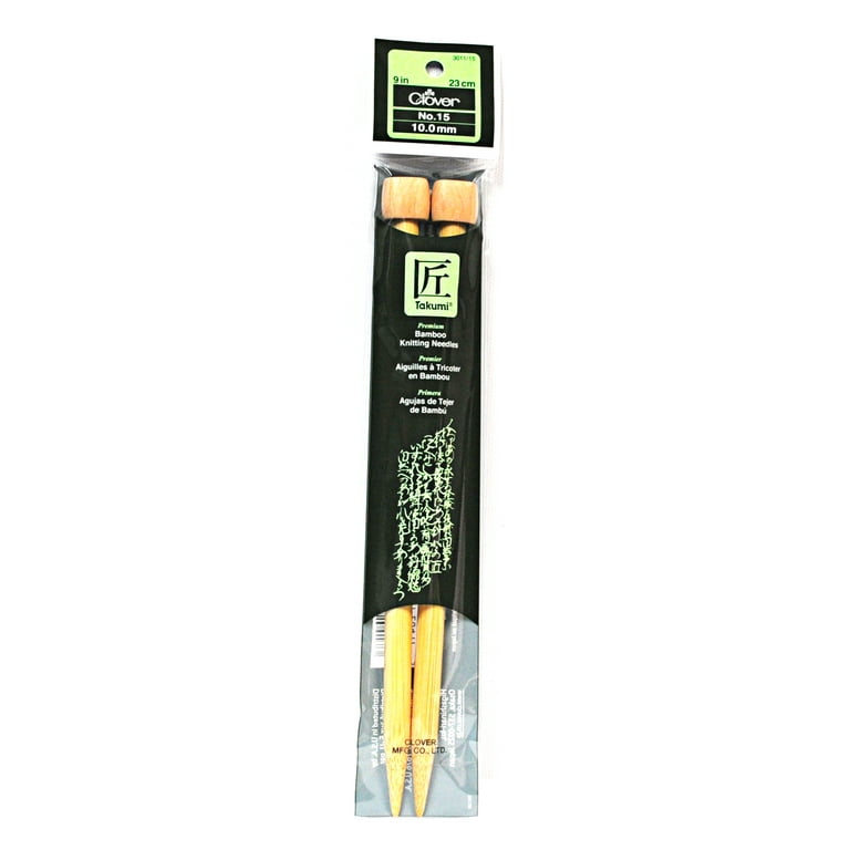 Clover Bamboo Knitting Needle Sgl Point 9 15