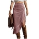 thumbnail image 1 of Falda de Franja para Mujeres de Cintura Alta Bodycon Midi Asimétrica Split Western Style, 1 of 7