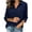Navy, variant on Maplenight Button Down Shirts for Women 3/4 Sleeve Collared Shirt with Pocket Relaxed Fit Work Office Business Casual Tops