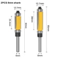 thumbnail image 2 of Dual-Bearing Woodworking Router Bit with 12.7mm Ball Head Diameter - Top & Bottom Panel Trimming Tool, Versatile Machinery Compatibility, Precision Engineered for Durable & Efficient Woodworking, 2 of 5