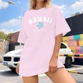thumbnail image 3 of UANWENN T-Shirt d'Été Imprimé Col Rond Manches Courtes Raglan Style Plage Décontracté (4) T-Shirts Longs Ajustés pour Femmes Col Roulé pour Femmes Pack T-Shirts Décontractés Manches Courtes pour Femmes, 3 of 5