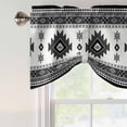 thumbnail image 4 of Gray Boho Tie Up Valance Curtains for Windows, Kitchen Curtains Window Treatments, Southwest Aztec Country Geometric Aesthetic Short Window Shades Valances for Bedroom Bathroom Cafe 54"x18", 4 of 8
