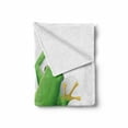 thumbnail image 2 of Animal Soft Flannel Fleece Blanket, Illustration of a Frog from Behind Little Paws Tropic Nature Wildlife Modern, Cozy Plush for Indoor and Outdoor Use, 50" x 60", Green White Yellow, by Ambesonne, 2 of 6