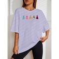 thumbnail image 6 of ALLTB Magical Shirt for Women Cute Embroidered Princess Dress Graphic Oversized T Shirt Women Family Holiday Vacation Tee Tops, 6 of 7