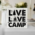 thumbnail image 4 of Zomyto 5x5 In Live Love Camp Wooden Box Sign Desk Decor Camping Theme Wooden Block Plaque, 4 of 6