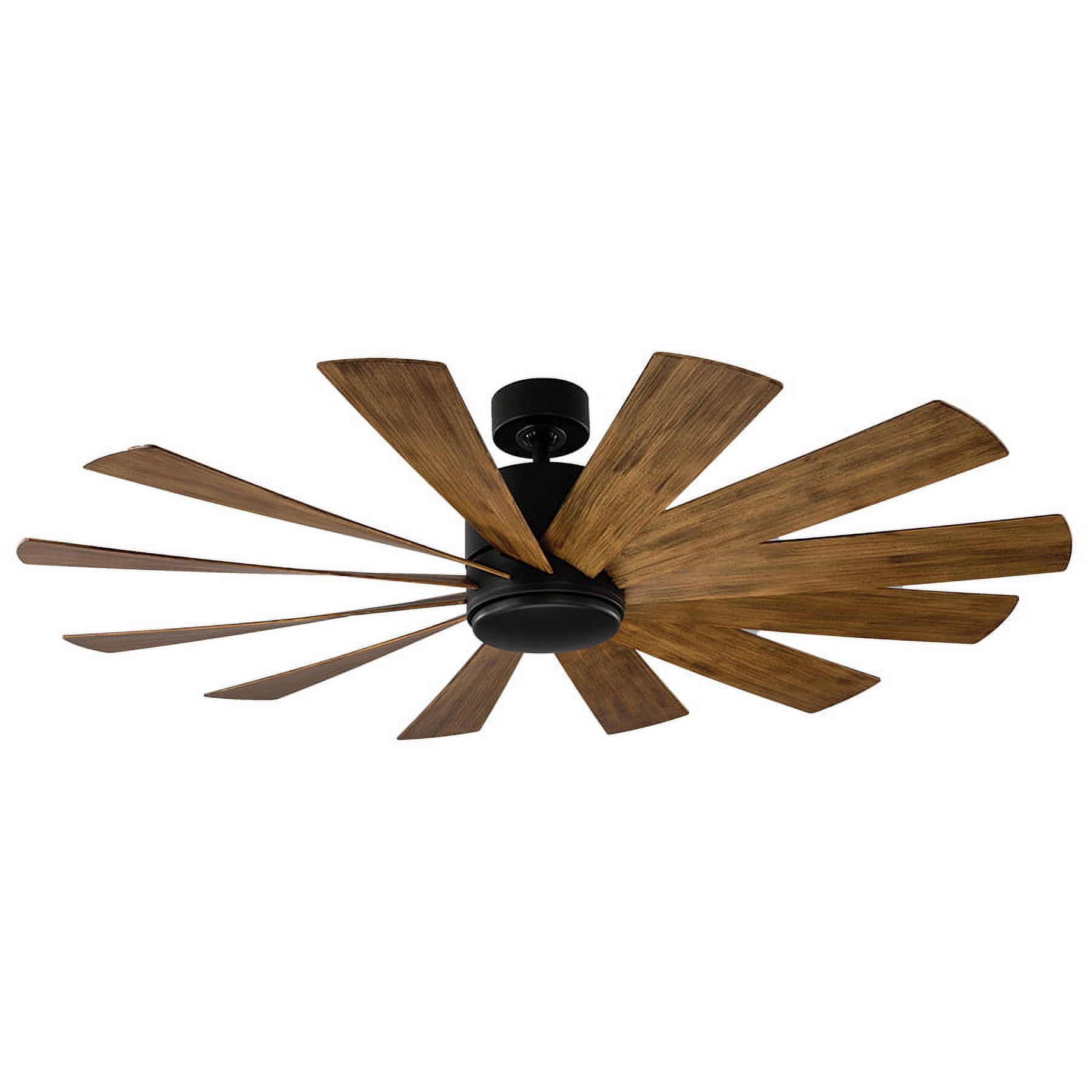 Windflower Indoor and Outdoor 12-Blade Smart Ceiling Fan 60in Graphite Weathered Gray with 3000K LED Light Kit and Wall Control