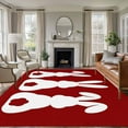 thumbnail image 2 of 5x8 Area Rugs for Living Room, Easter Bunny Non Slip Area Rugs for Kitchen Bedroom Entryway, Cute Rabbit Family Vintage Red Abstract Washable Carpet Runner Rug Floor Mats for Bedroom Home Decor, 2 of 9