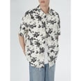 thumbnail image 5 of Rose Floral Printed Shirts for Men 2026 Summer Casual Short Sleeve Button Down Collared Shirt, 5 of 6