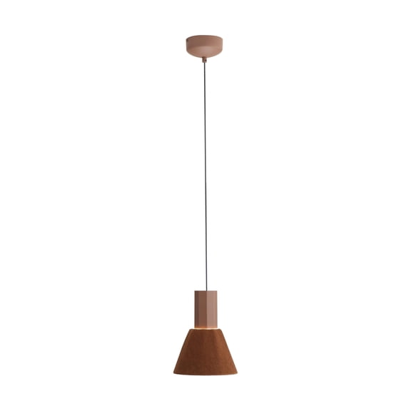 Golden Lighting Faroe 8in Integrated LED Pendant in Coffee/Black Felt
