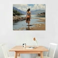 thumbnail image 2 of COMIO Wabi,Sabi Art Abstract Sea Sailing Boat Landscape Canvas Painting, Misty Morning Ocean Mural, White Minimalist Living Room Wall Decor, Decor Canvas, Wall Decor, 2 of 4