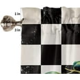 thumbnail image 5 of 3 Pieces Kitchen Curtains & Valances Set, Summer Tropical Lemon, Short Curtain Rod Pocket Window Curtain, Buffalo Plaid Black White, Window Treatment Tiers Decor (1 Panel 54"x18",2 Tiers 27.5"x36"), 5 of 6