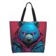 thumbnail image 1 of Disketp Neon Cyberpunk Blue Bear Bolsa Tote Estampada para Mujer, Bolso de Hombro y de Mano para Compras y Viajes, 1 of 8