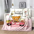 thumbnail image 4 of Cartoon Rilakkuma Anime Girls Throws Blanket for Baby Hiking Picnic Bed Super Soft Cute kawaii Flannel Blanket birthday gift, 4 of 10