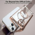 thumbnail image 2 of Magnetic Clear for iPhone 14 Case  for Women Girls Men, Luxury Plating Transparent Slim Shockproof MagSafe Case with Full Camera Lens Protector for iPhone 14 Phone Case (6.1'') -Pink, 2 of 13