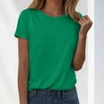 thumbnail image 2 of kamemir Beach Vacation Clothes for Women Womens Tops Summer Short Sleeve V Neck Blouses Business Casual Loose Fit Tshirts Trendy(Green,S), 2 of 5