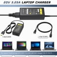 thumbnail image 3 of 65W Laptop Charger for Lenovo Thinkpad T460 T470 T470S T430 T440 T440S T440P T450 T460S T540P T560 E440 E450 E550 E560 G50 G50-45 G50-70 G50-80 Z50 Z50-70 Z50-75 AC Adapter Power Supply Cord Plug, 3 of 11