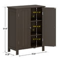 thumbnail image 5 of HomGarden 2-Door Bathroom Floor Storage Cabinet Side Cupboard W/ Adjustable Shelves,Brown, 5 of 10