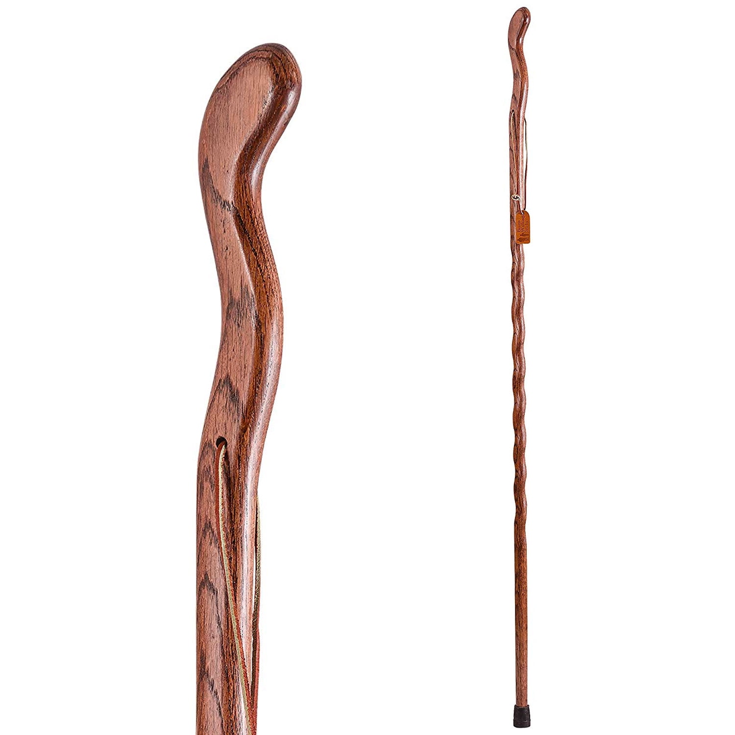 55 Inches Brazos Trekking Pole Hiking Stick for Men and Women Handcrafted of Lightweight Wood and made in the USA Red Oak 