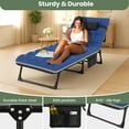 thumbnail image 3 of GVDV Portable Folding Camping Cot - Comfort Mattress & Pillow, Multi-Position Folding Chaise Lounge Chair, Oversized Folding Bed Cot for Outdoor, Home, Office, 3 of 8