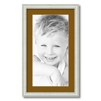 ArtToFrames 14x24 Matted Picture Frame with 10x20 Single Mat Photo Opening Framed in 1.25 Off White Wash on Ash and 2 Coronado Mat (FWM-4098-14x24)