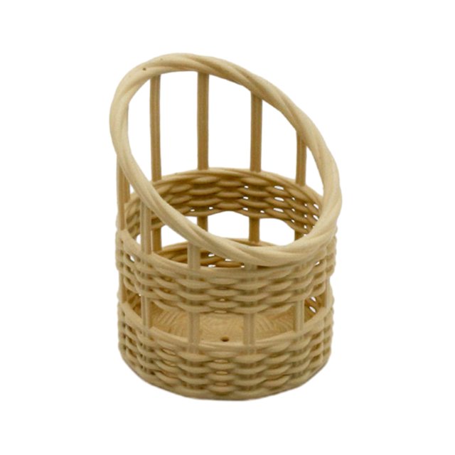 Cesta de Almacenamiento en Miniatura para Niñas Baoblaze Cesta Tejida para Casa de Muñecas 1/6 Caqui
