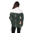 thumbnail image 4 of FORMRS Womens Scarf Winter Soft Long Big Warm Shawls Wrap Tassel Scarves, Green Christmas Trees, 4 of 9