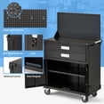 thumbnail image 5 of AECOJOY Metal Steel Mobile Tool Cart with Storage Drawer Tool Chest On Wheels Tool Box Garage Organizer for Workshop Warehouse Garage, White Handle, 5 of 9