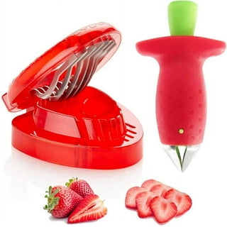 Grusce Strawberry Slicer Kitchen Gadget,Strawberry Accessories Fruit Slicer  Cutter Set,Strawberry Slicer Kitchen Gadget Strawberry Scissors Fruit