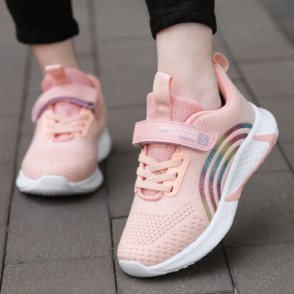 uikmnh Girls Breathable Mesh Sneakers Non Slip Lightweight Running Shoes for Kids Size:10-10.5 Years