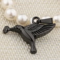 thumbnail image 3 of Colgante de colibrí Salvador acero inoxidable abierto para collar de cineraria Memorial Negro, 3 of 10