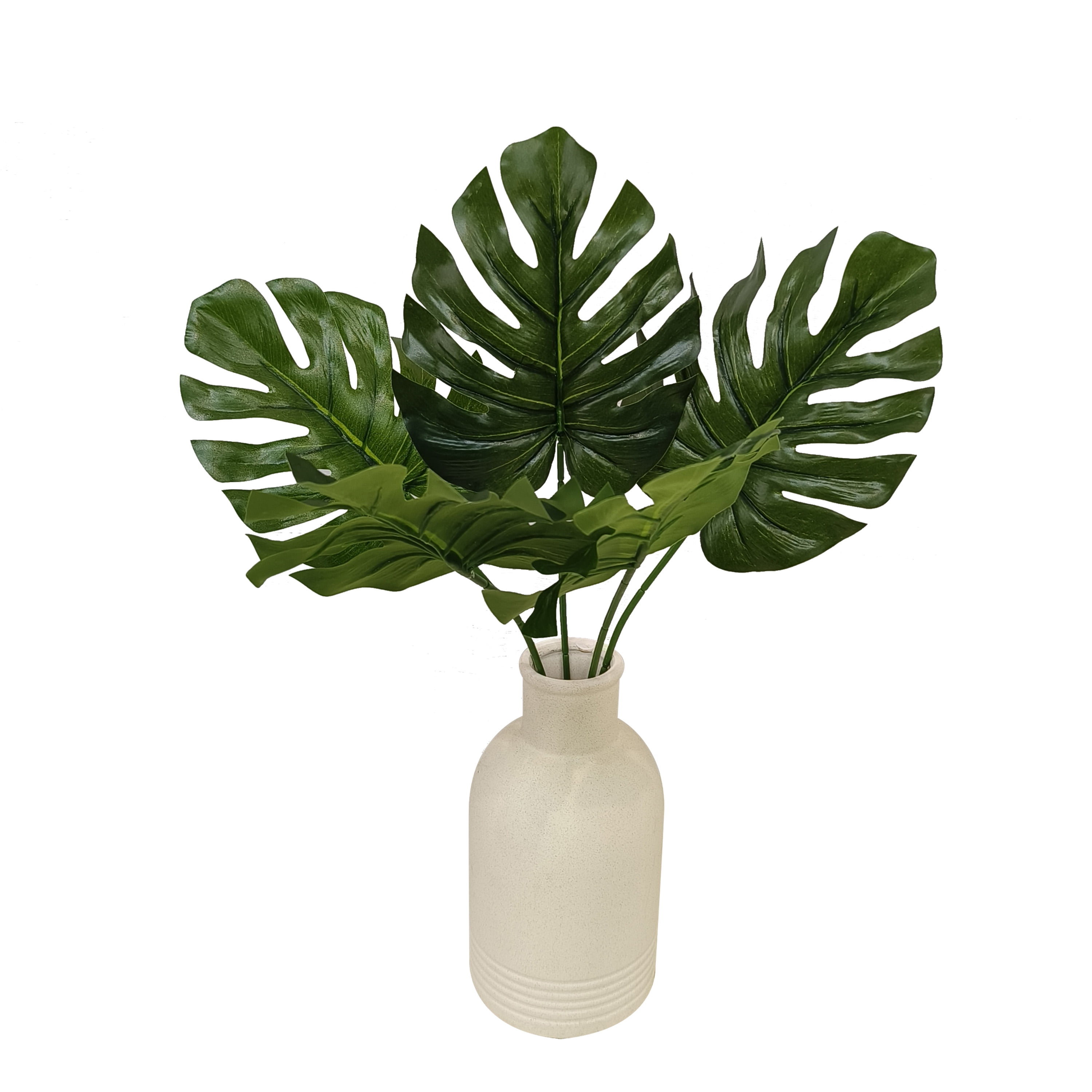 (4 pack) Mainstays 14" Artificial Swiss Cheese Monstera Pick, Green Color