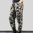 thumbnail image 2 of Wyobmus Men's Cargo Pants Plus Size Camo Tactical Pants Loose Elastic Waist Hiking Fishing Pants With Multi Pockets,M-5Xl B-Camouflage, 2 of 4