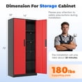 thumbnail image 4 of SOLAURA Metal Storage Office Cabinets with Locking Doors and Adjustable Shelves, 71 inch Tall Steel Storage Cabinet for Office, Home (Black Red), 4 of 8