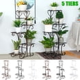 thumbnail image 1 of Vintage Metal Flower Pot Holder Stable Plant Stand Rack Display Garden Decor Shelf for Balcony Patio Yard Outdoor Indoor, 1 of 21