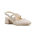 thumbnail image 1 of Zapatilla Tacon Bajo Formal Elegante Oficina Charol Beige marron 24.5, 1 of 7