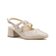 thumbnail image 1 of Zapatilla Tacon Bajo Formal Elegante Oficina Charol Beige marron 22.5, 1 of 7