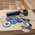 thumbnail image 2 of IWORD Juego de batería electrónica, almohadilla de práctica de batería enrollable, kit de batería midi con conector para auriculares, altavoz incorporado, pedales de batería, baquetas, 10 horas de tie, 2 of 5