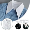 thumbnail image 4 of LUVCLS Blusa de algodón sintético con cuello de pico largo y plano, botones blancos, 4 of 7