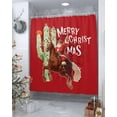thumbnail image 4 of Red Cowboy Christmas Shower Curtain, Western Xmas Santa Cactus Waterproof Washable Boho Funny Cute Shower Curtains Set for Bathroom Farmhouse Bathtubs Decor with Hook, 48"Wx72"L, 4 of 7