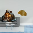 thumbnail image 2 of Escultura de belén, adorno acrílico 2D, adorno de pie, esculturas de pared de hojas de ginkgo, arte de pared de hierro forjado, decoración colgante, b, 2 of 8