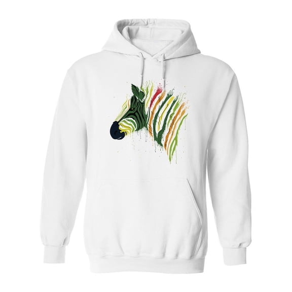 Colorful Pattern Zebra Hoodie Men -Image by Shutterstock, Male XX-Large