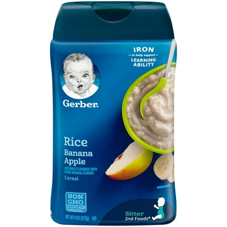 Gerber Rice and Banana Apple Baby Cereal, 8 oz (The Best Rice Cereal For Babies)
