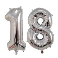 thumbnail image 3 of Globos de 32 pulgadas con números grandes, dorados, negros, plateados, verdes, rojos y azules, para decoración de cumpleaños número 18 de adultos, suministros para fiestas de aniversario, 3 of 5