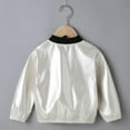 thumbnail image 5 of KYAIGUO Kids Baby Girls Pullover Leather Spring Fall Long Sleeve Pullover Zippered Leather Short Comfortable Fashion Casual Top,Sizes 3-7 Years, 5 of 6