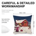 thumbnail image 2 of Winter Barn Snowman(1) Linen toss pillowcase Decoration pillowcase Gift preferred 24x24" Cushion cover 4 set Sofa pillowcase Sofa bedroom living room car, 2 of 8