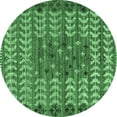 thumbnail image 1 of Ahgly Company Indoor Round Abstract Emerald Green Modern Area Rugs, 7' Round, 1 of 4
