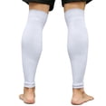 thumbnail image 4 of QIYAGBSA Kids Soccer Shin Guard Sleeves Boys Girls Over the Knee with Pocket Padded for Training Games (White 12-17 YEARS), 4 of 6