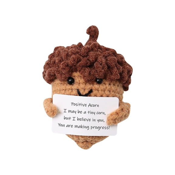 Plush Crochet Doll Handicraft Small Potted Woven Vegetable Ornament Home Desk Decor Soft Gift Brown